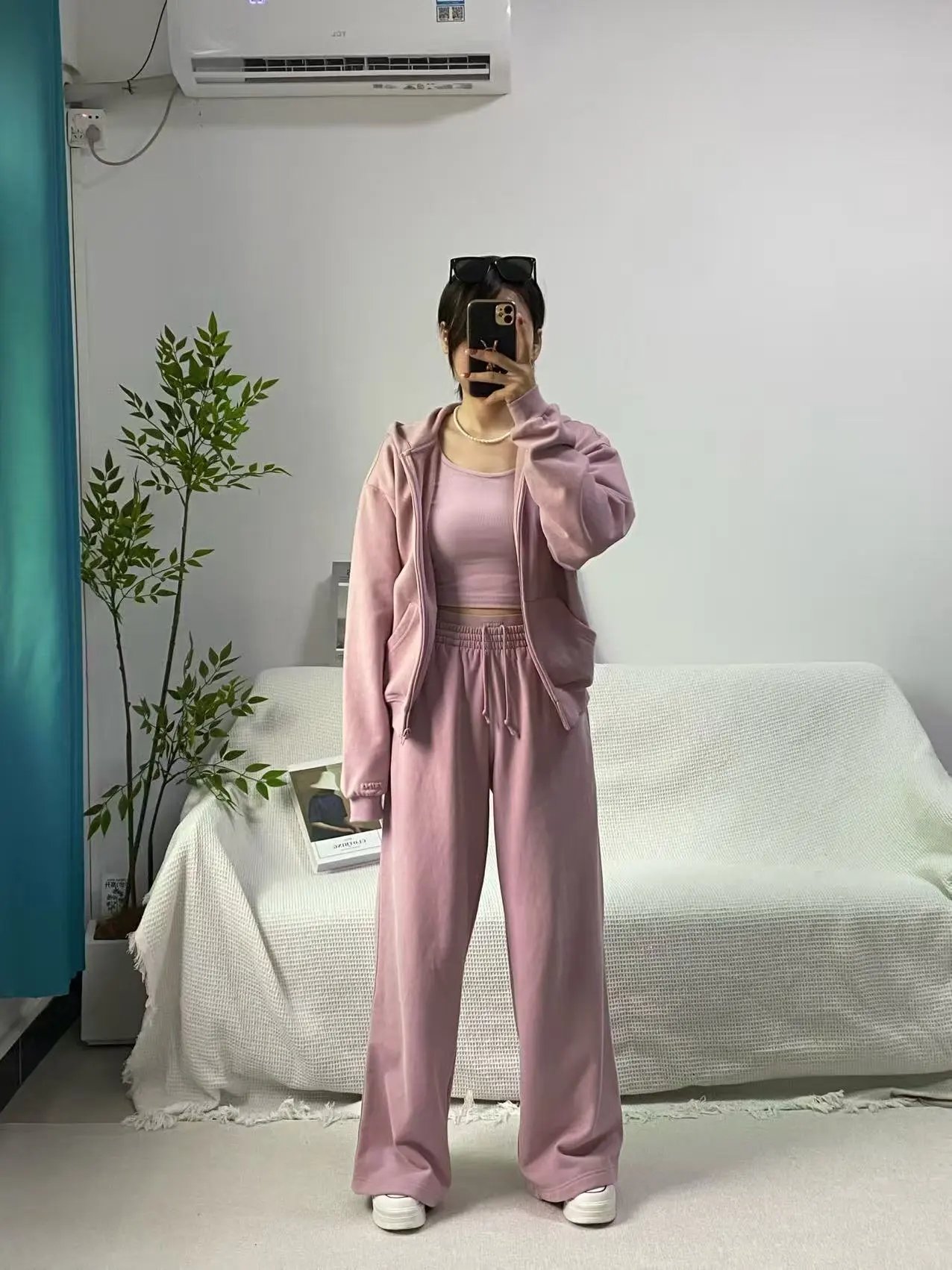 Design Ribbed Long Sleeve Crop Top Dusty Pink - 27