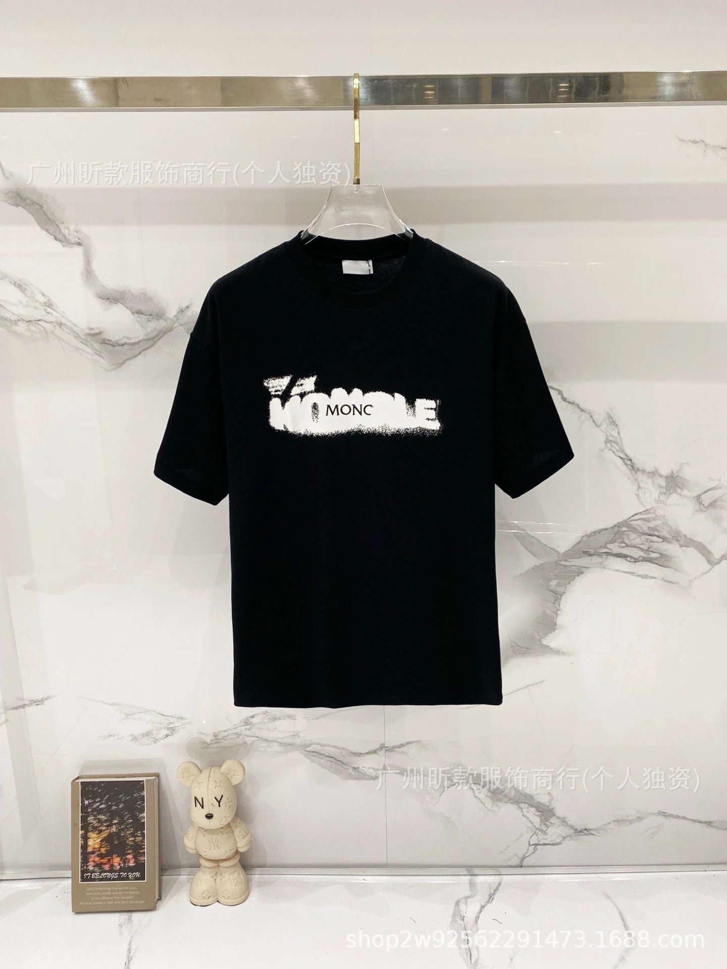 Moncler Logo Print White T-Shirt - 44
