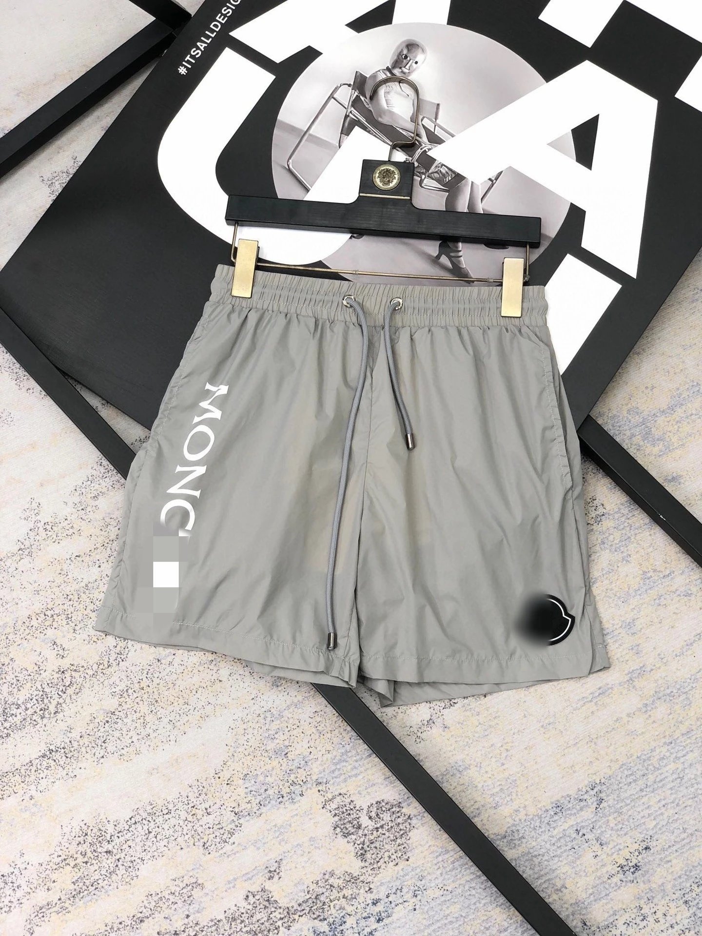 Moncler Logo-Print Nylon Shorts Black - 5