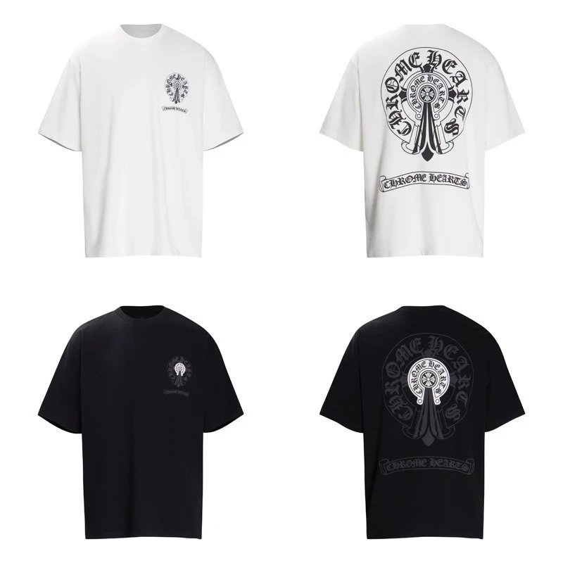 Chrome Hearts Logo Embroidered Black T-Shirt - 14