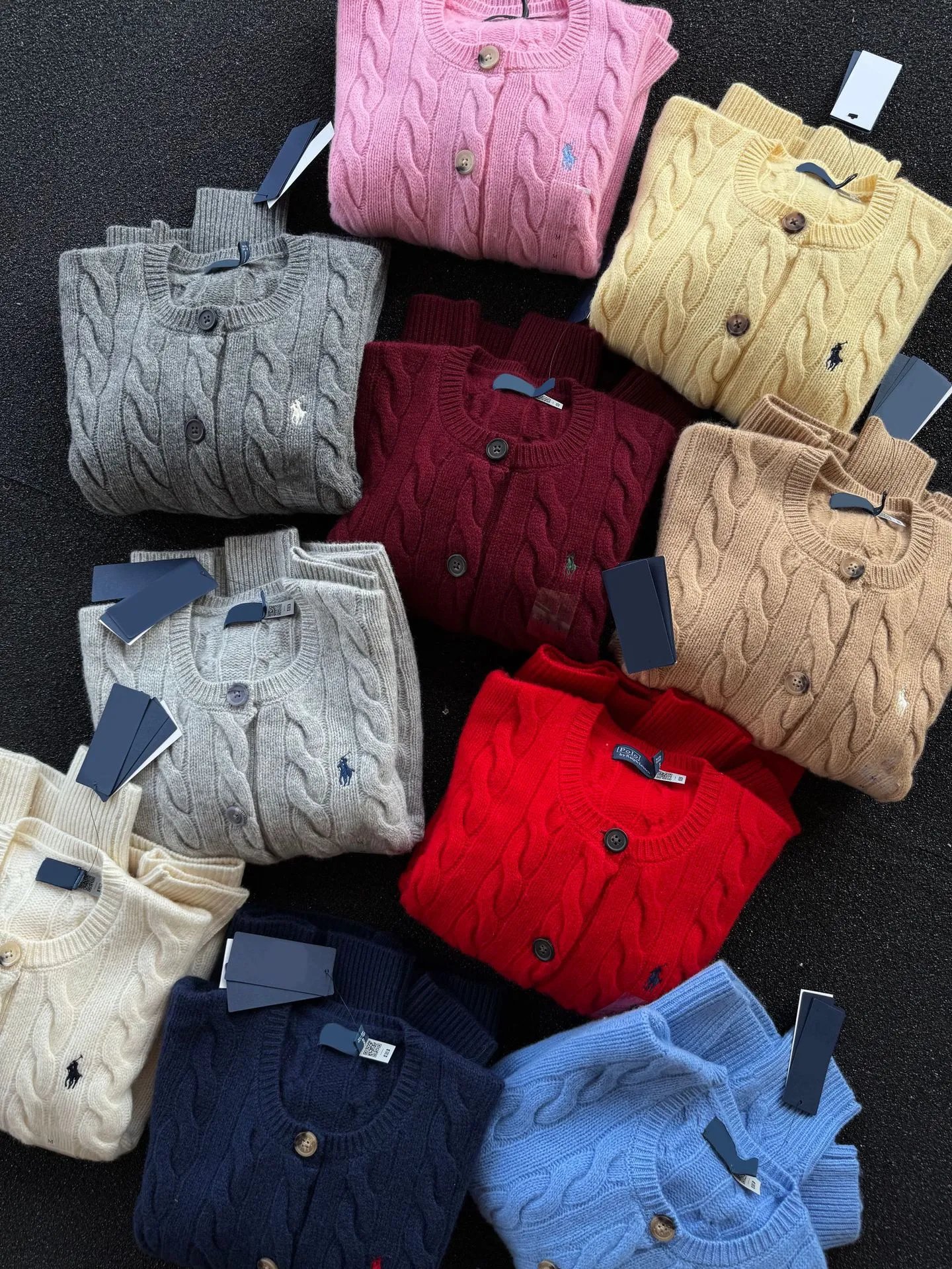 Polo Ralph Lauren Cable Knit Cardigan Pink Sweater - 4