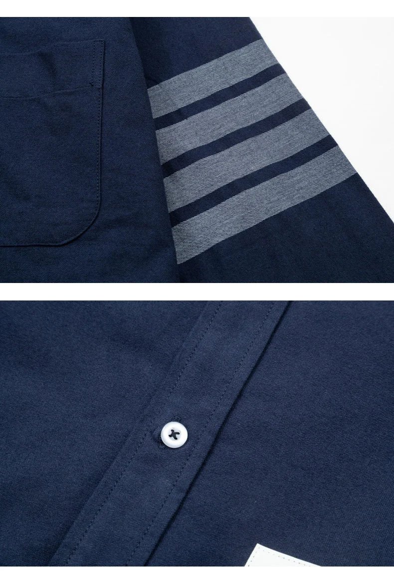 Thom Browne Four-Bar Stripe Oxford Shirt Navy - 9