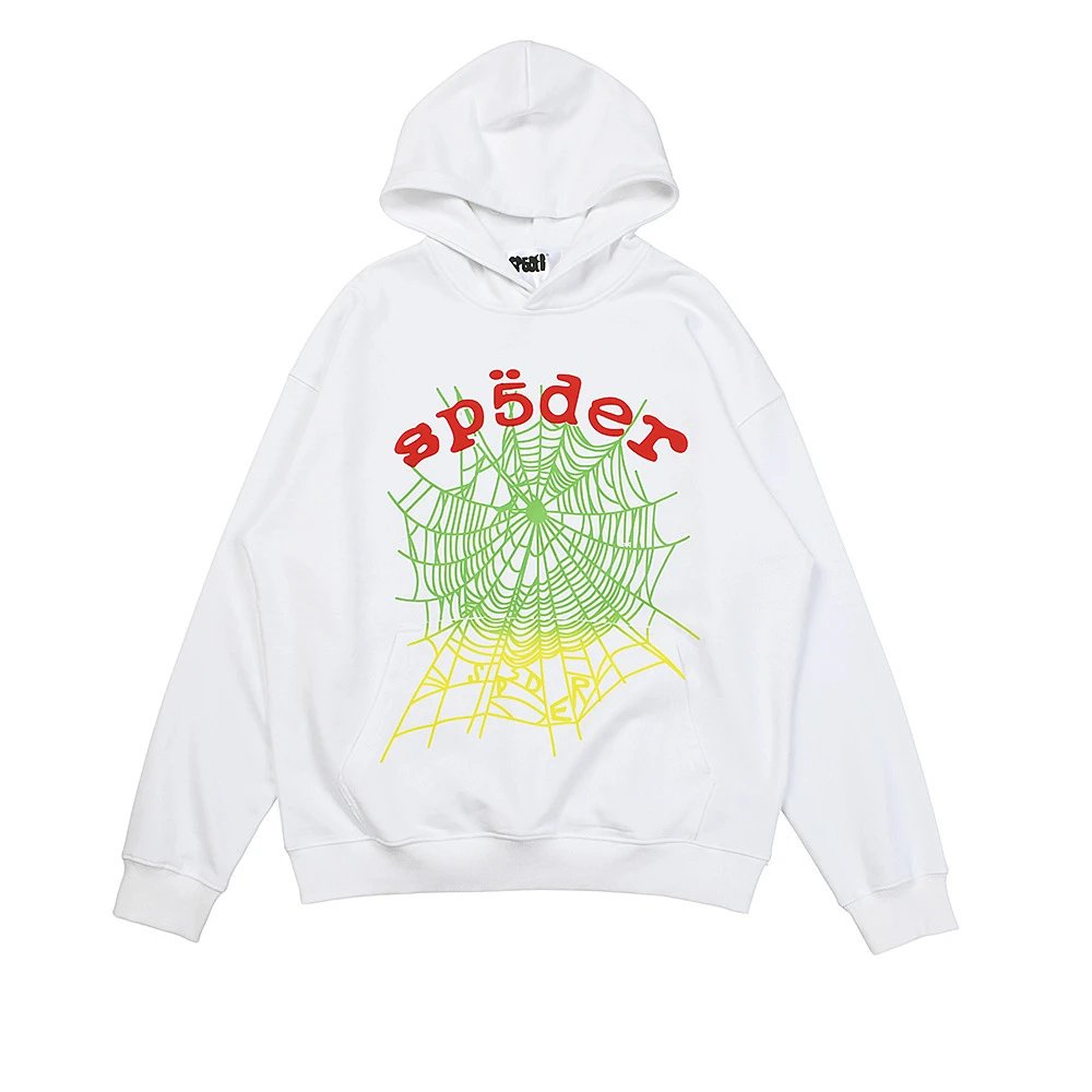 Spider Spider Web Rhinestone Embellished Black Hoodie - 9