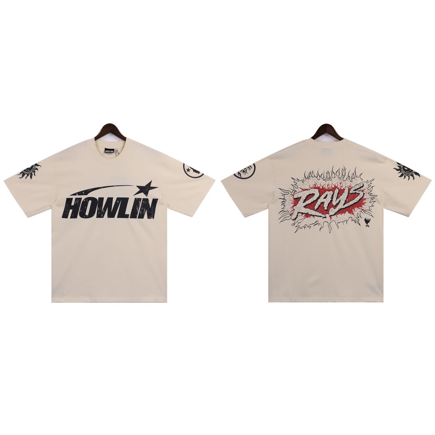 Hellstar Star Flame Graphic T-Shirt White - 4