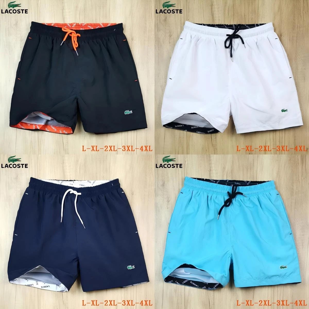 Lacoste Swimwear Elastic-waist drawstring swim shorts image 3
