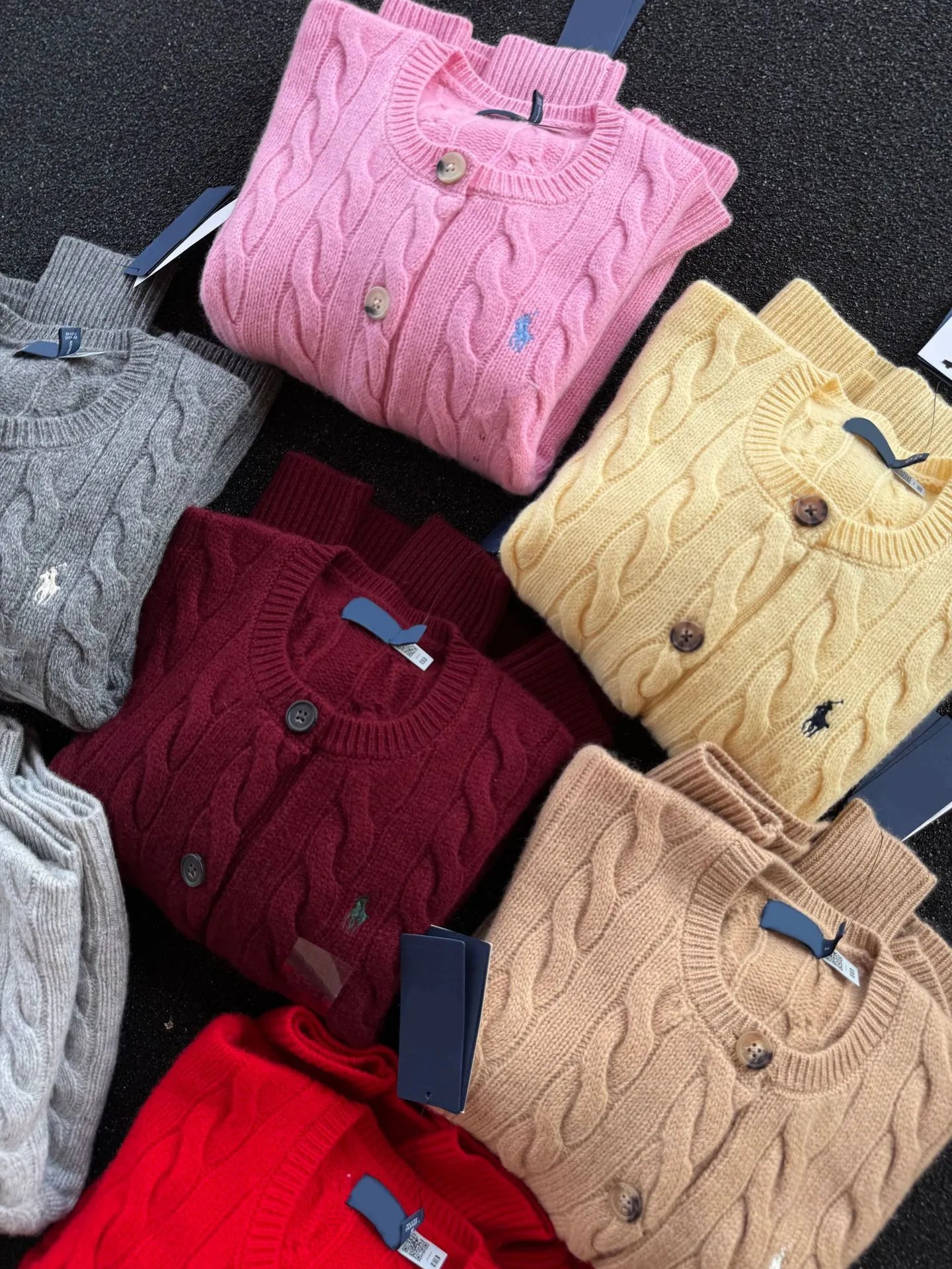 Polo Ralph Lauren Cable Knit Cardigan Pink Sweater - 6