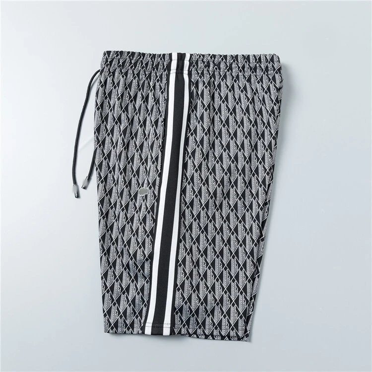 Design Geometric Print Drawstring Shorts Navy Multicolor - 5