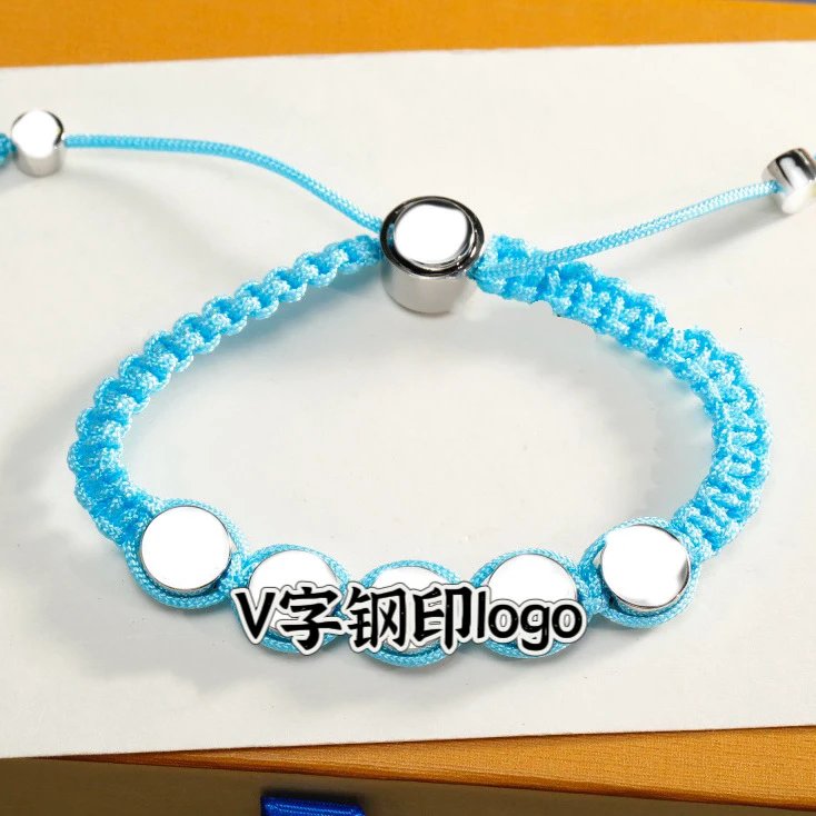 Design Adjustable Braided Bracelet with Five White Disc Charms Black Jewelry - 4