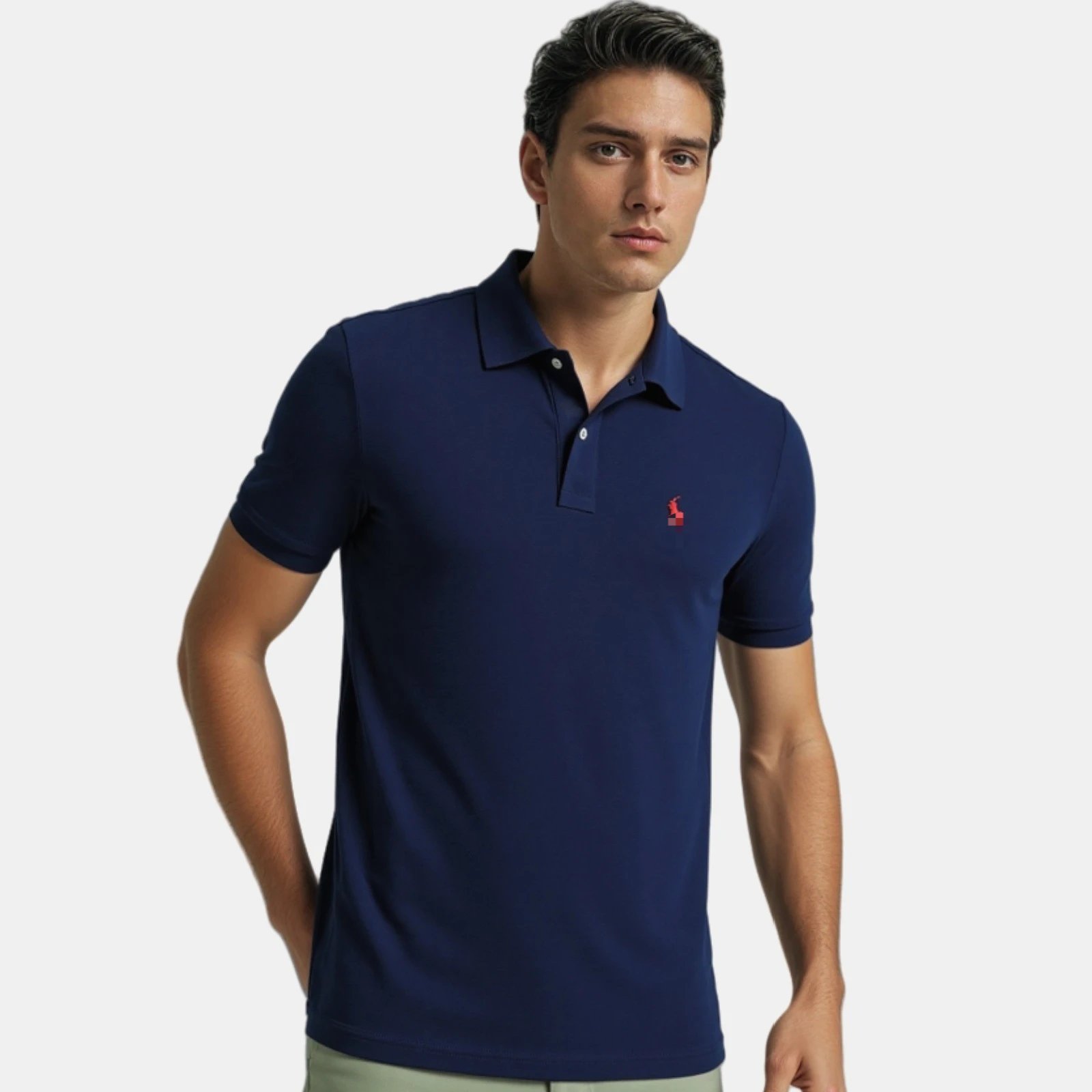 Design Classic Fit Mint Green Polo Shirt Tops Polo - 6