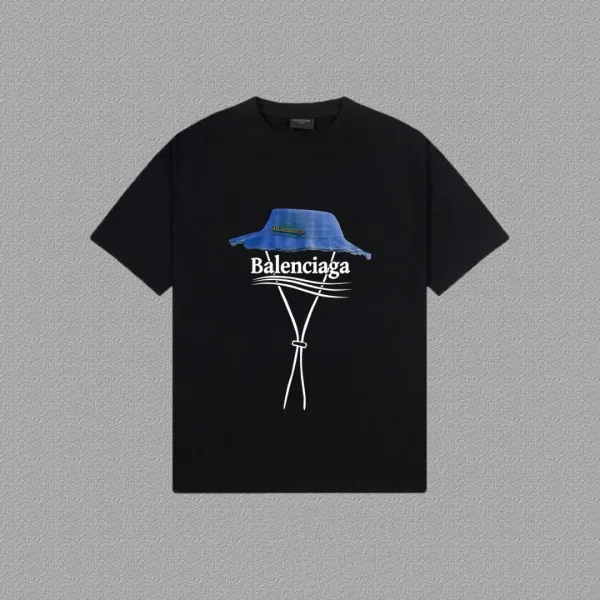 Balenciaga Hat Graphic T-Shirt Black - 1