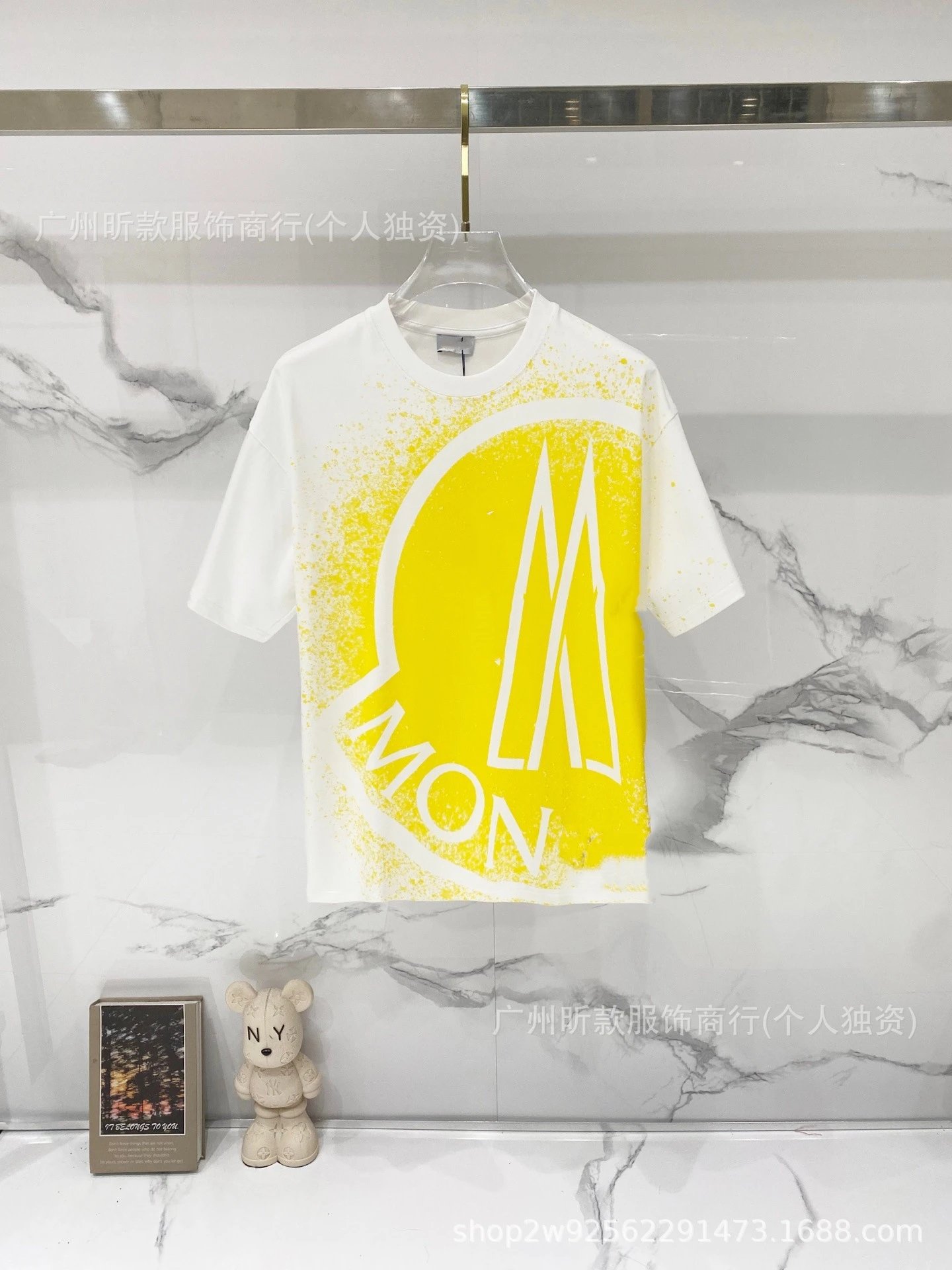 Moncler Logo Print White T-Shirt - 42