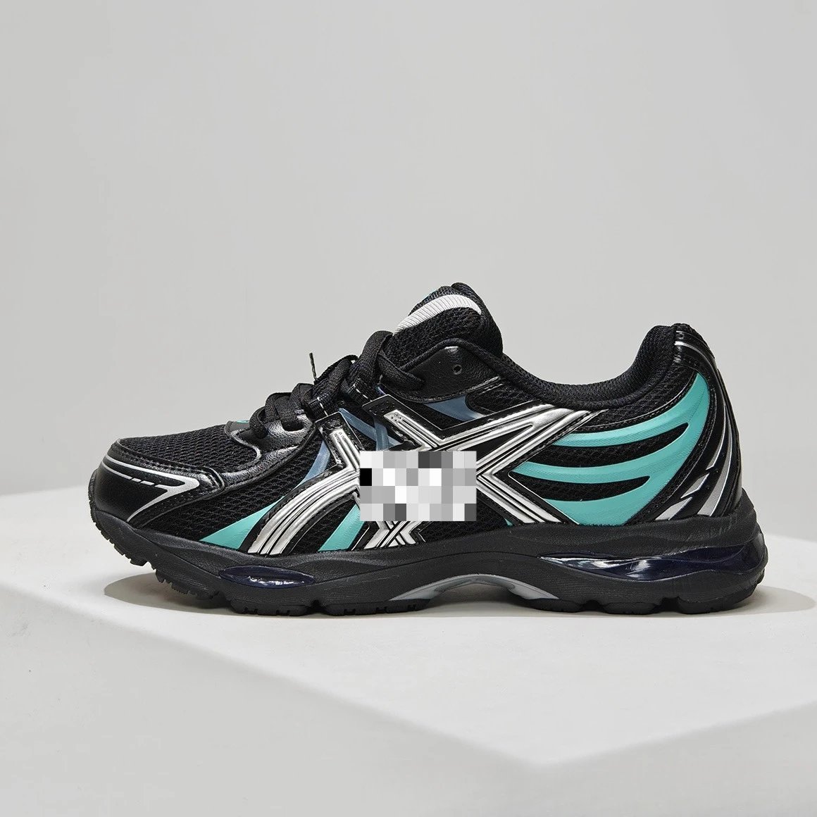 Asics Gel-Kayano 26 Black Turquoise Silver Running Shoes - 6