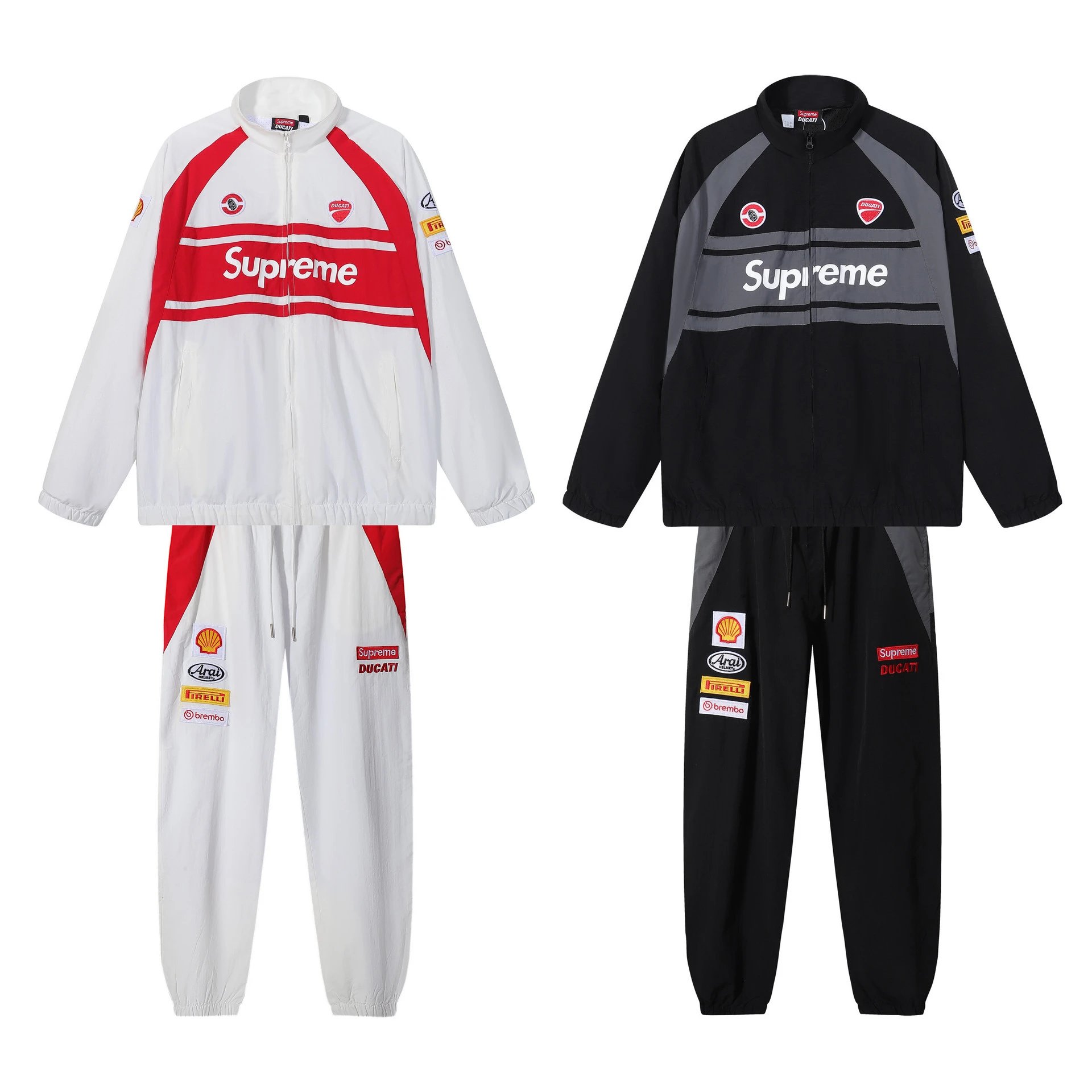 Supreme x Ducati Racing Windbreaker Black / Gray Jacket Outerwear - 4