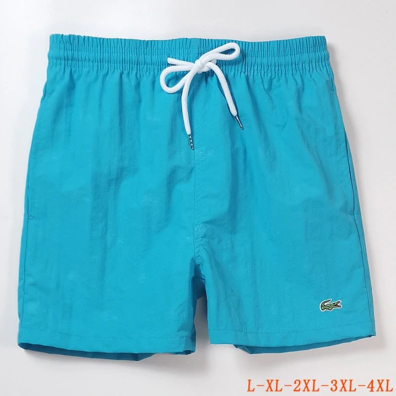 Lacoste Swimwear Elastic-waist drawstring swim shorts — L09 Light Blue