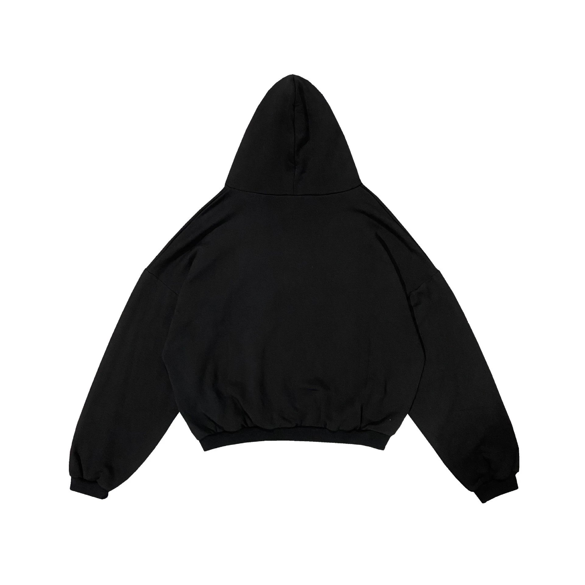 Design Cyrillic Print Cropped Hoodie Gray - 11