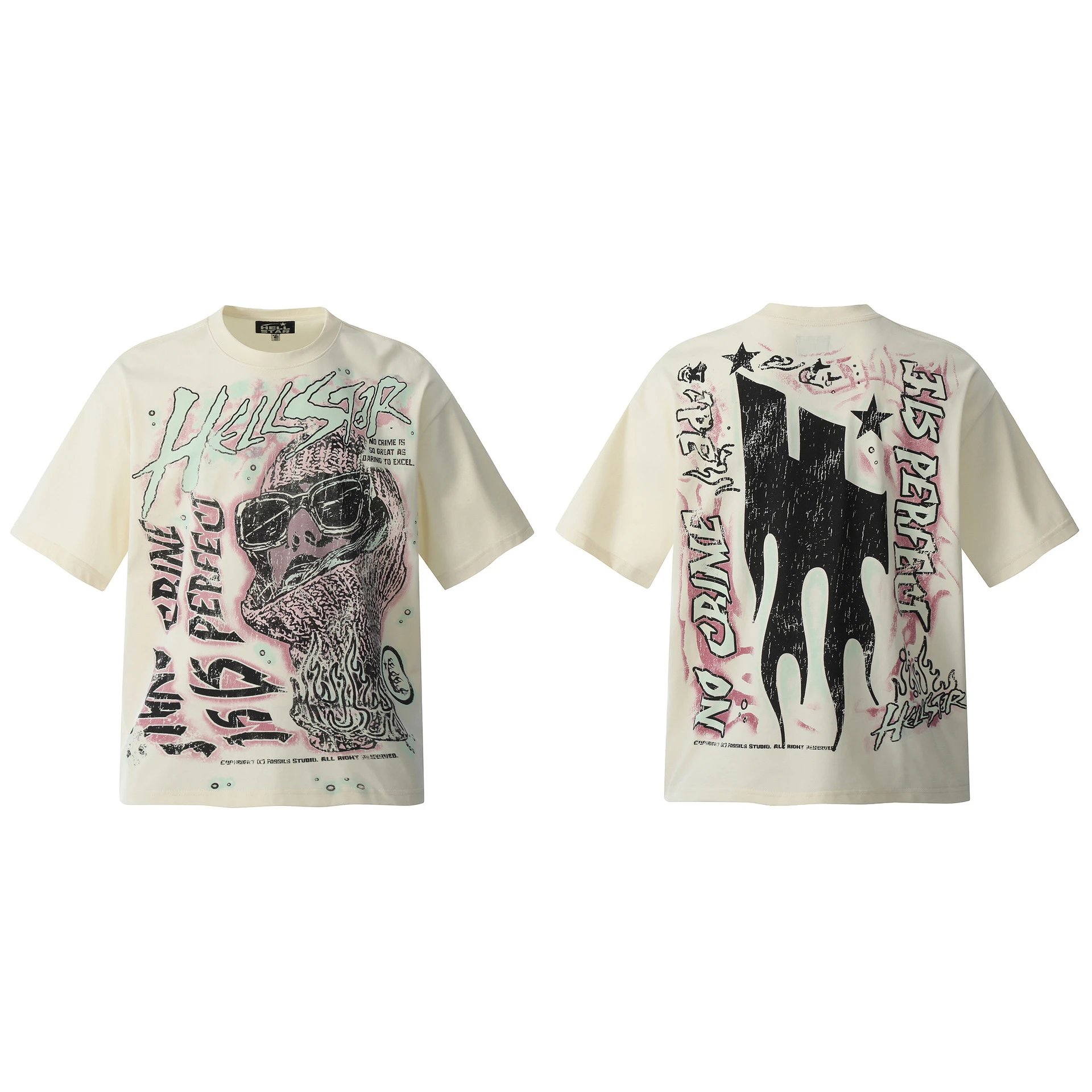 Hellstar Hellstar Graphic Print Oversized T-Shirt White - 5