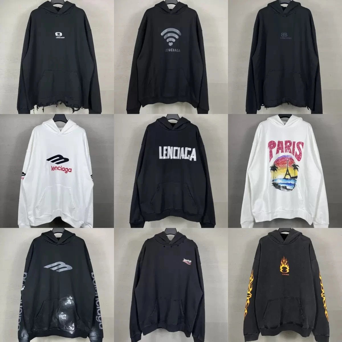 Unbranded Hoodies & Sweatshirts Oversized pullover with graphic prints and kangaroo pockets image 2