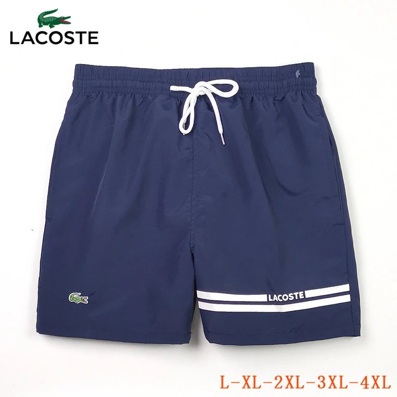 Lacoste Swimwear Elastic-waist drawstring swim shorts — L010 Deep Blue