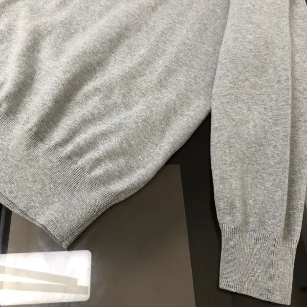 Prada Triangle Logo Crewneck Sweater Gray - 4