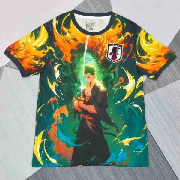 Design One Piece Zoro Flame Aura T-Shirt Multicolor - 1