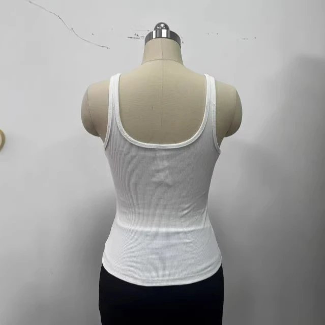 Alo Ribbed Cropped Tank Top White Vest Top - 9