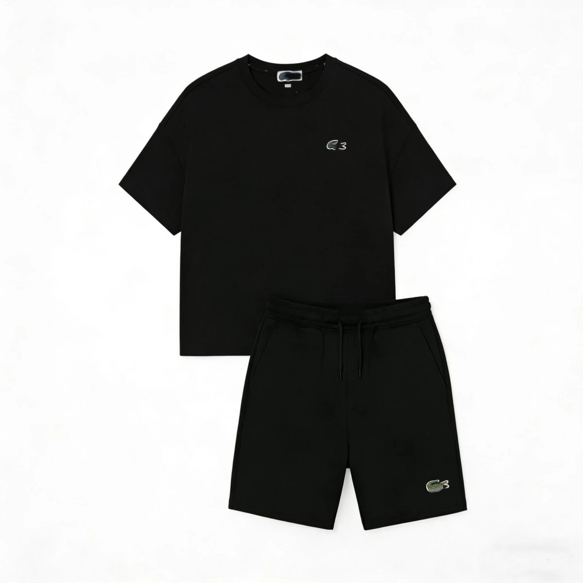 Lacoste Classic Croc Logo White T-Shirt and Shorts Set - 12