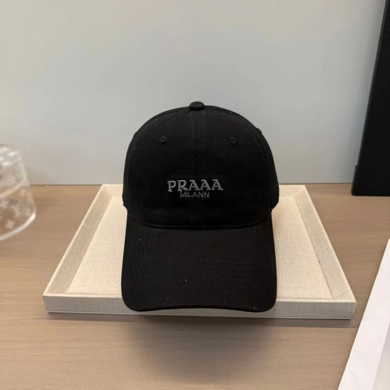 Prada Milano Embroidered Beige Baseball Cap Hats - 7
