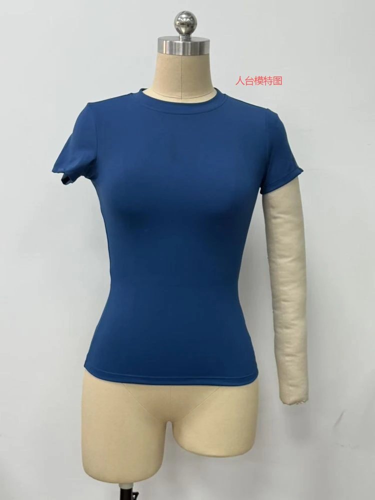 Alo Reflective Short Sleeve Performance Top Burgundy Activewear - 10