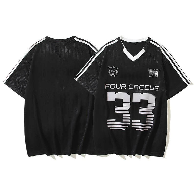 Design Slogan Mesh Jersey Black / White - 26