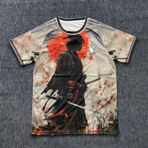Design Samurai Warrior Graphic Print T-Shirt Multicolor - 1