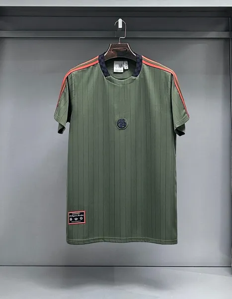 Adidas Originals x Inter Milan Collaboration Olive Green Pinstripe Jersey - 1