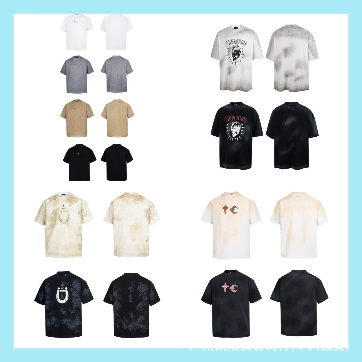 Design Vintage Washed White T-Shirt with Distressed Star and Crescent Logo - 2