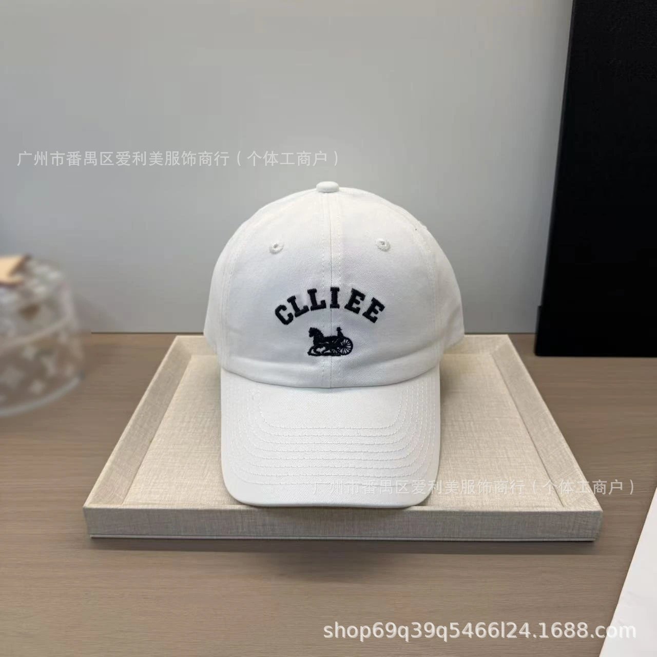 Design CLLIEE Embroidered Horse Carriage Logo Baseball Cap Army Green Baseball Cap - 3