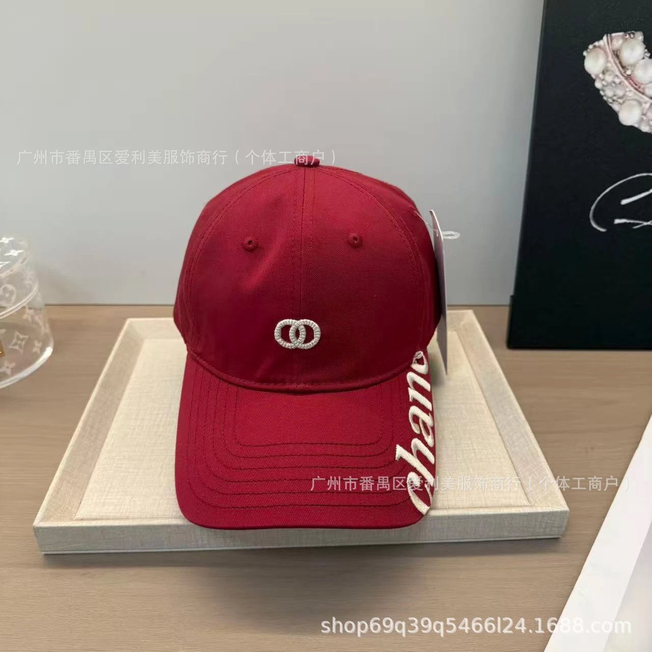 Chanel Logo Embroidered Navy Baseball Cap - 10