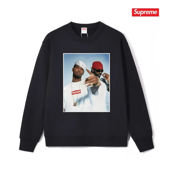 Supreme Photo Print Crewneck Black Sweatshirt Hoodie - 1