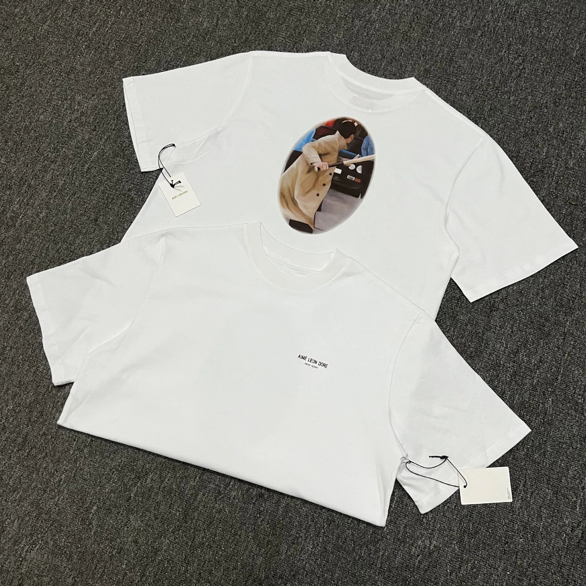Aimé Leon Dore Apple Logo T-Shirt Black and White - 25