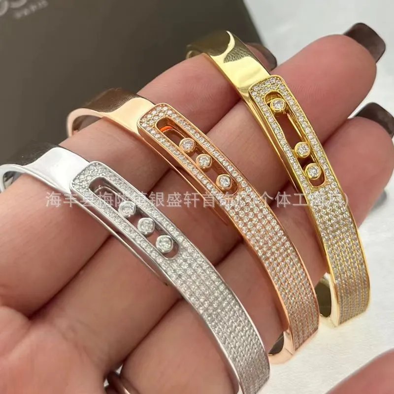 Design Bangle Bracelet Set in Gold, Rose Gold, and Silver with Pave Diamonds Jewelry - 4