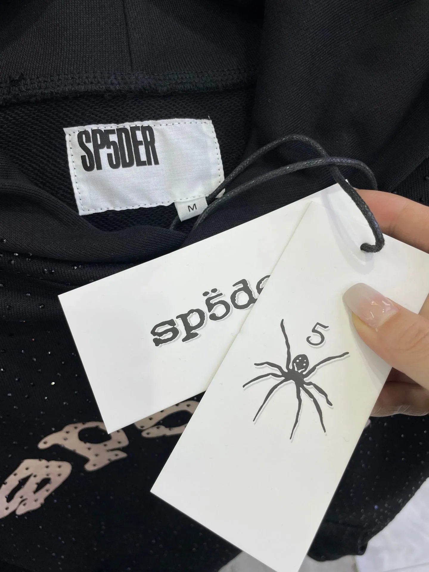 SP5DER Spider Web Graphic Hoodie Blue - 18