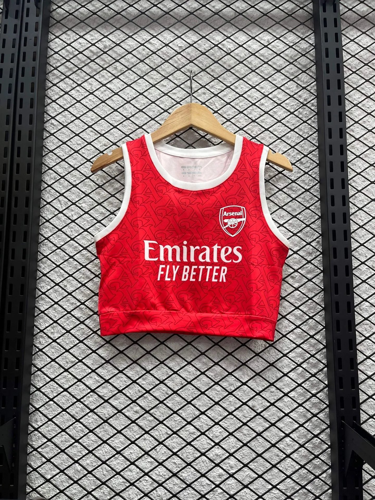 Kappa Cropped Tank Top with Black Diagonal Stripe and Red Cross Logo White Vest Top - 20
