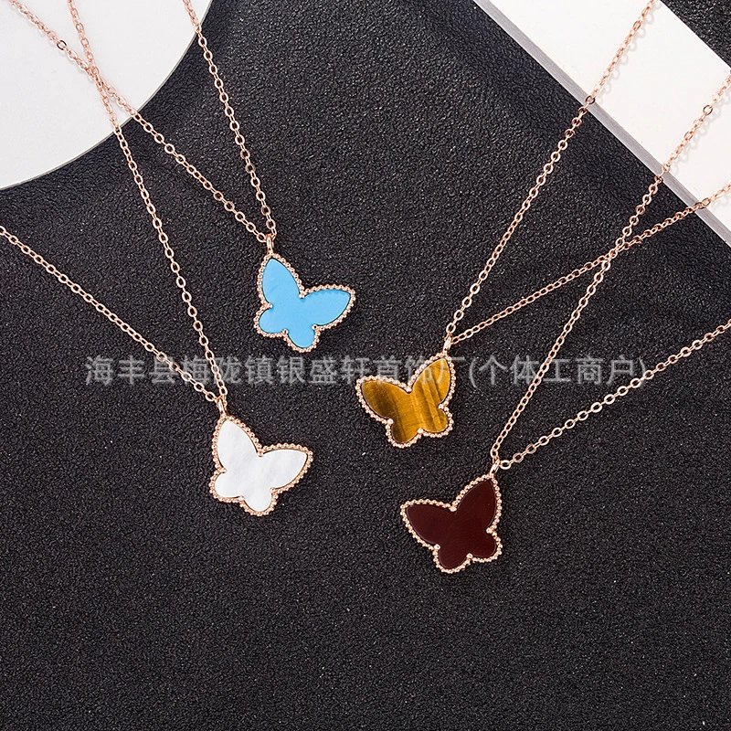 Design Butterfly Pendant Necklace Multicolor Jewelry - 2