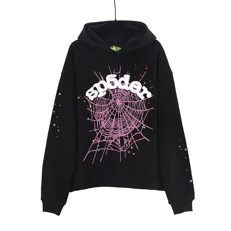 SP5DER Spider Web Graphic Hoodie Blue - 31