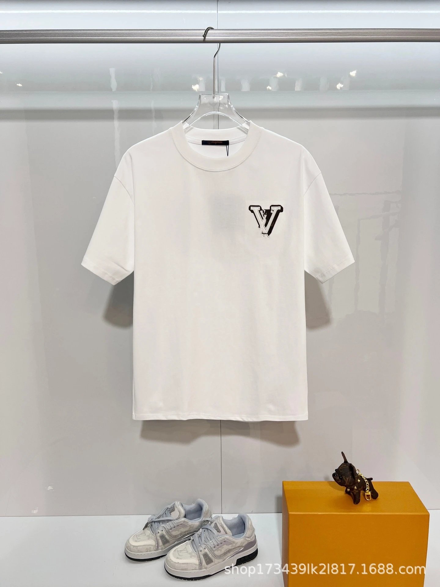 Valentino V Logo Embroidered Black T-Shirt - 13