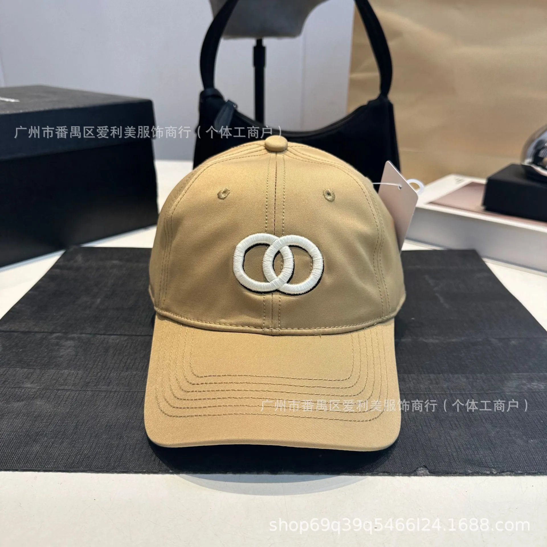 Chanel CC Logo Embroidered Black Baseball Cap - 5
