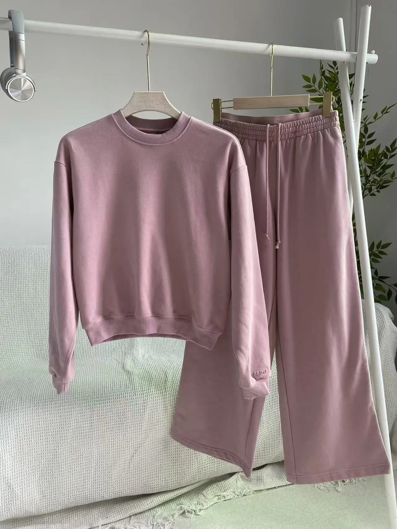 Design Ribbed Long Sleeve Crop Top Dusty Pink - 20