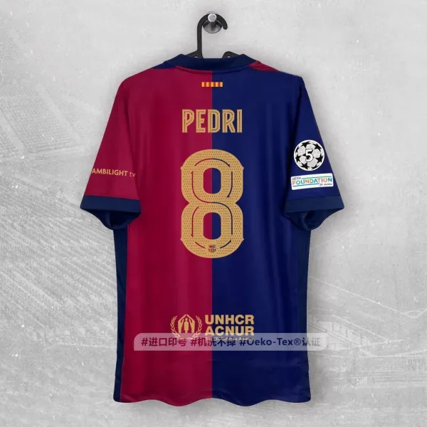 FC Barcelona 2023-24 Home Jersey Pedri #8 Red and Navy - 1