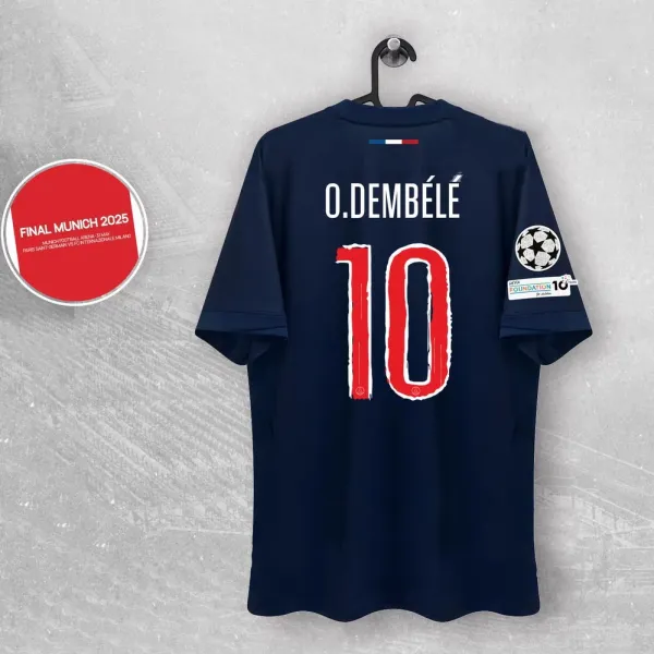 Paris Saint-Germain O. Dembélé #10 UEFA Champions League Final 2025 Navy Jersey - 1