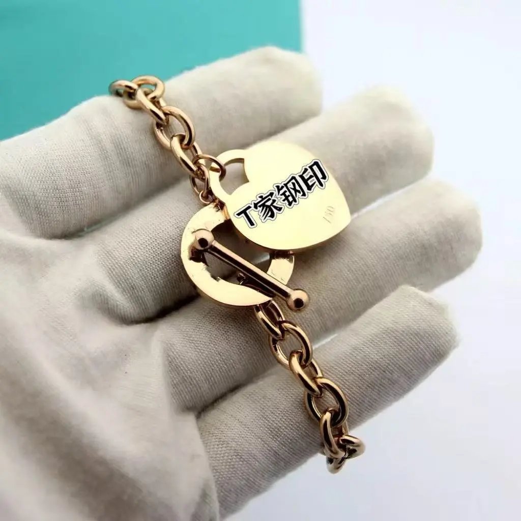 Tiffany & Co. Return to Tiffany Heart Tag Bracelet Gold Chain Bracelet Jewelry - 8