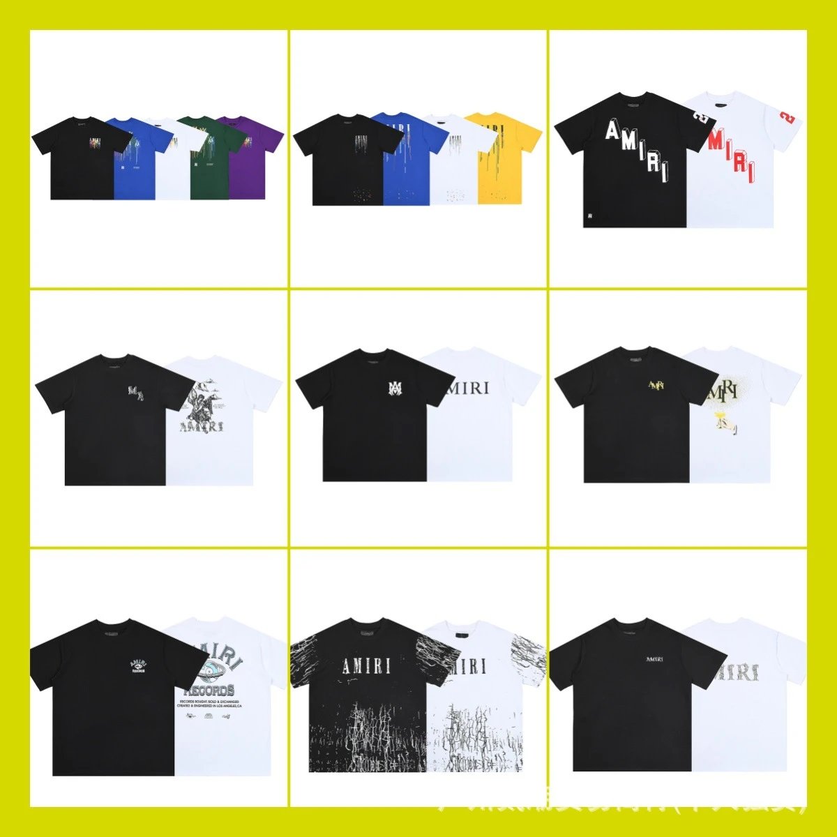 Amiri Dripping Logo Yellow T-Shirt - 2