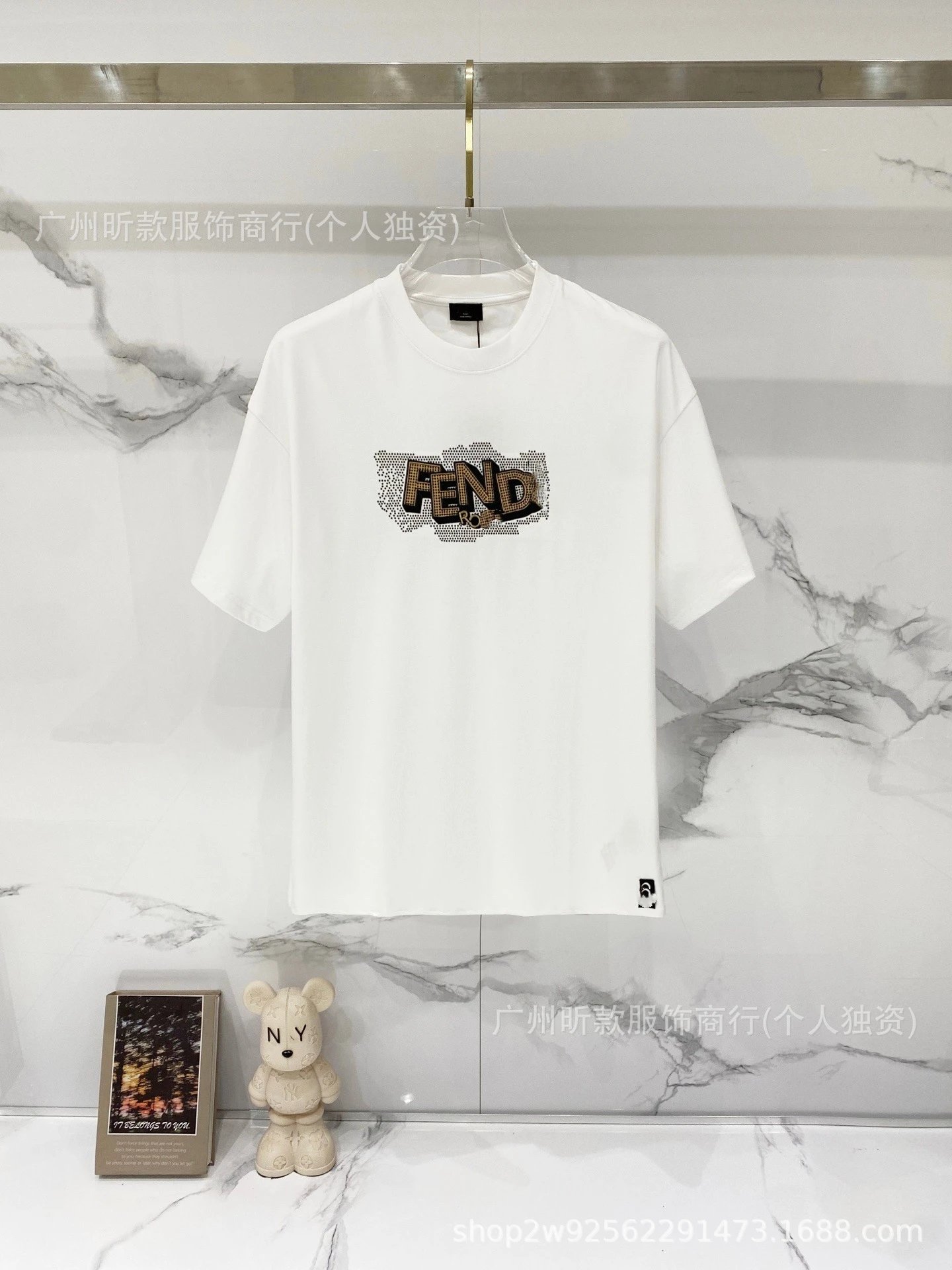 Fendi Monster Eyes Logo Black T-Shirt - 36