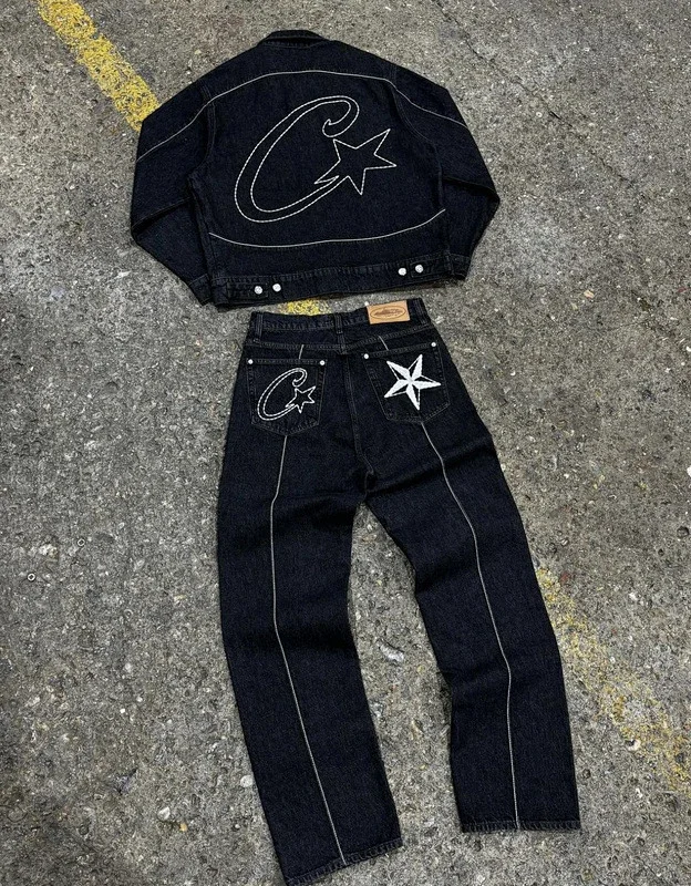 Unbranded Star-Embroidered Denim Bottoms and Jacket product detail image 18